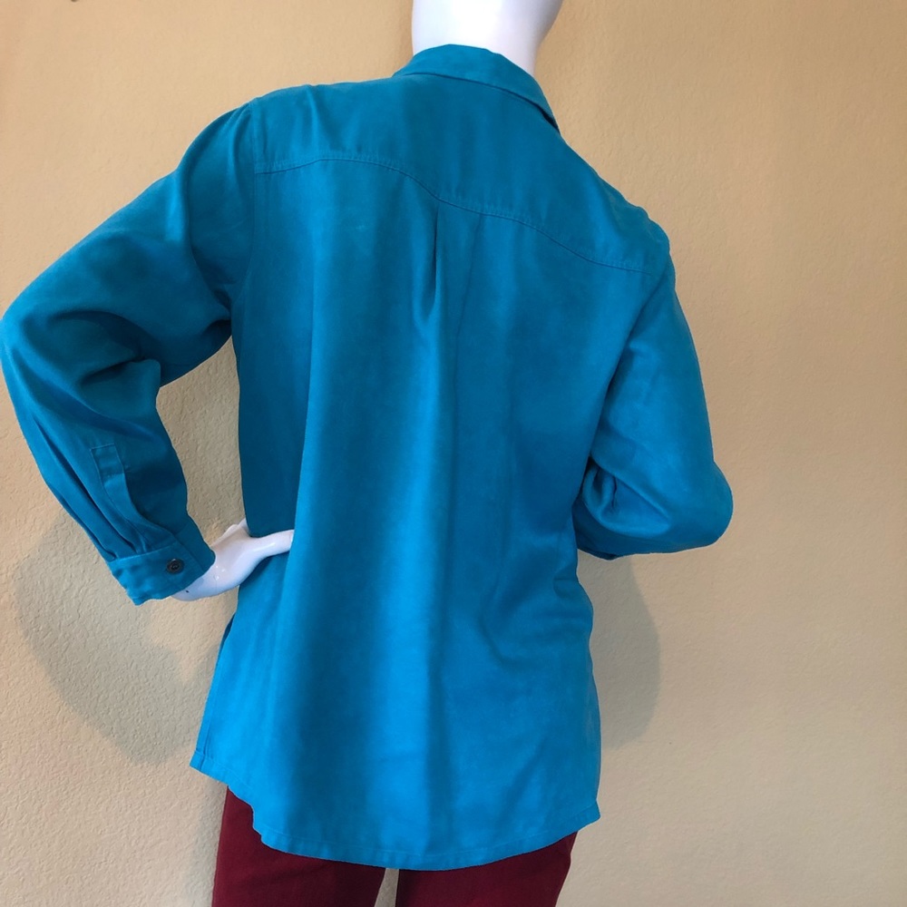 🍭Beautiful Blue Chico’s Design Polyester Top - Picture 3 of 8
